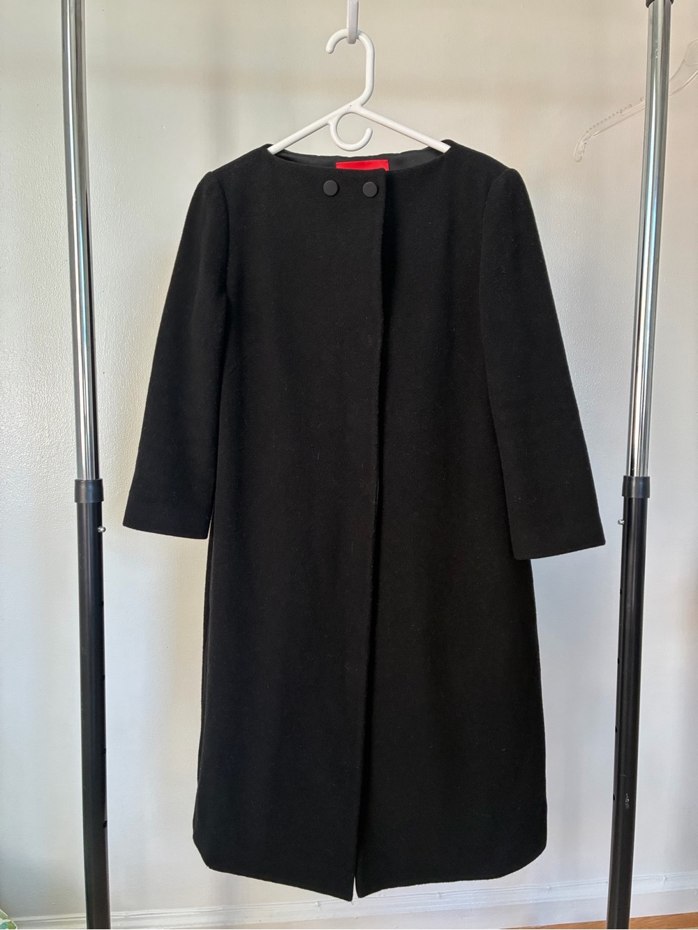 Curiel Italian luxury designer brand Black wool Coat